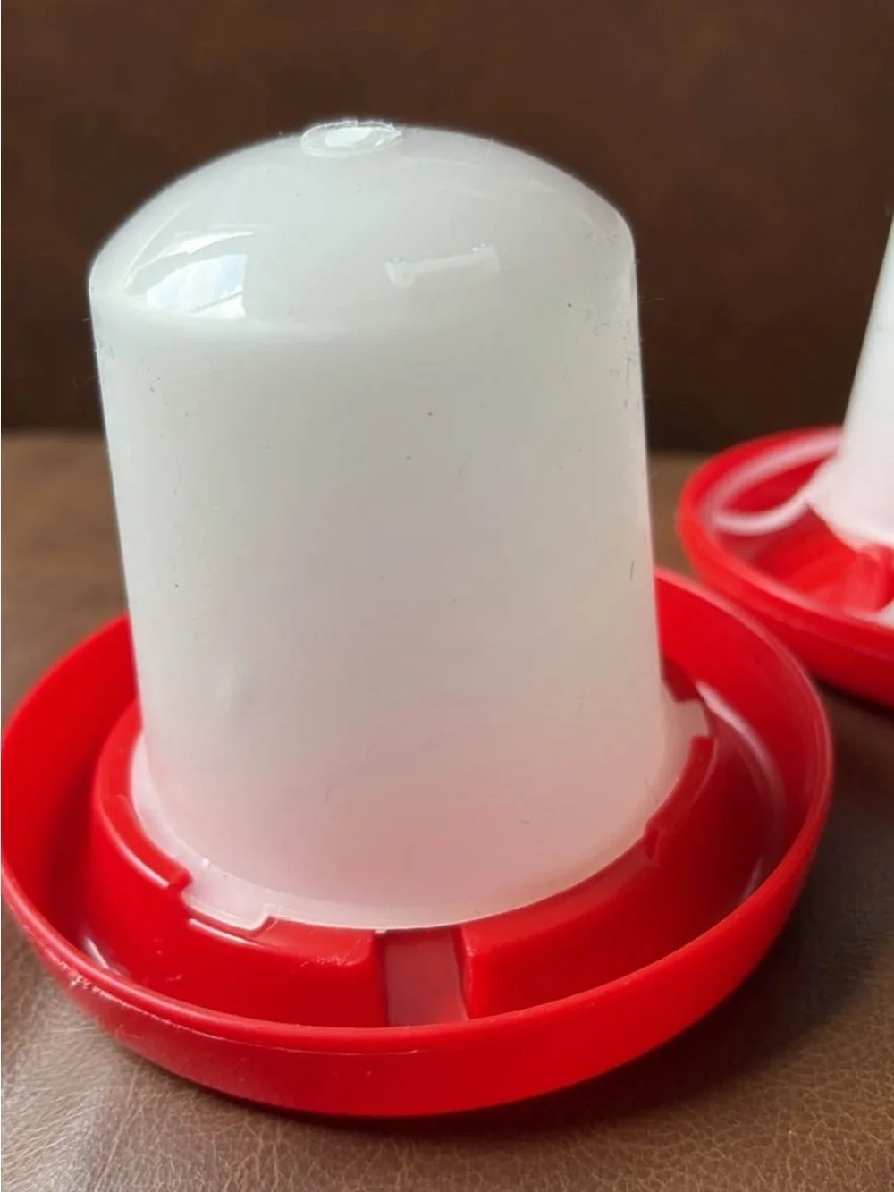 Red & White Poultry Waterer / Feeder Set